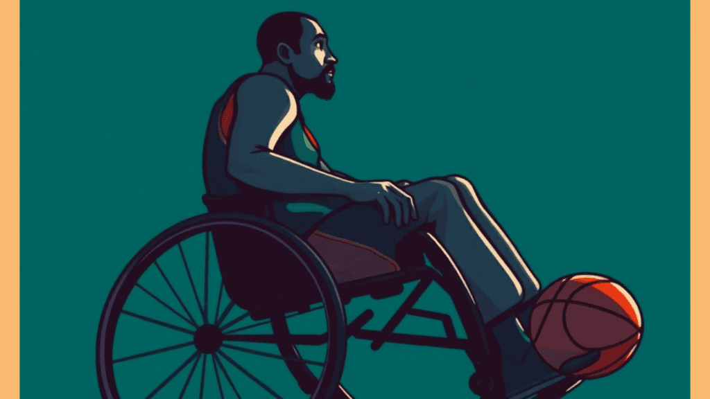 Wheelchair Basketball Paralympics Doodle